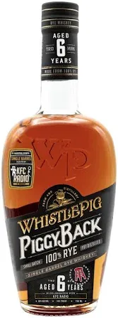 WHISTLEPIG PIGGY BACK RYE 750ML